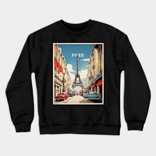 Paris France Vintage Poster Tourism Crewneck Sweatshirt